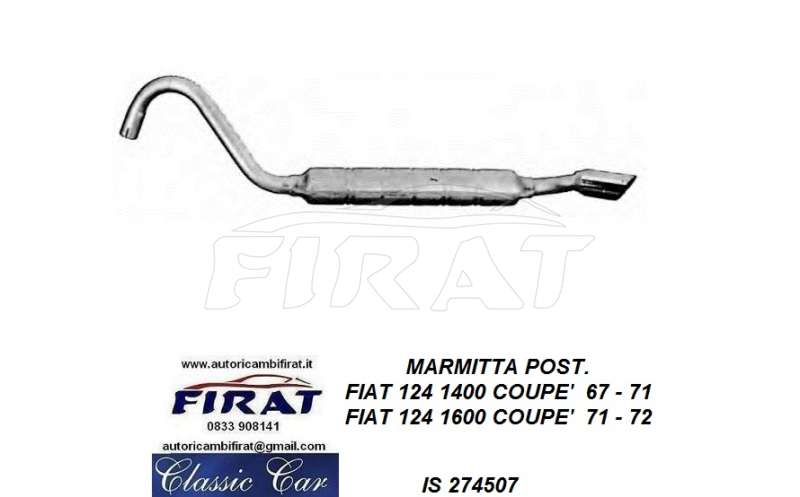 MARMITTA FIAT 124 1400 1600 COUPE' POSTERIORE (274507)